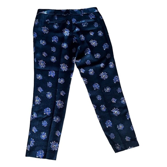 Club Monaco Womens Medallion Navy Kelly Pants silk wool blend. Sz 6 0012251 - Picture 3 of 9